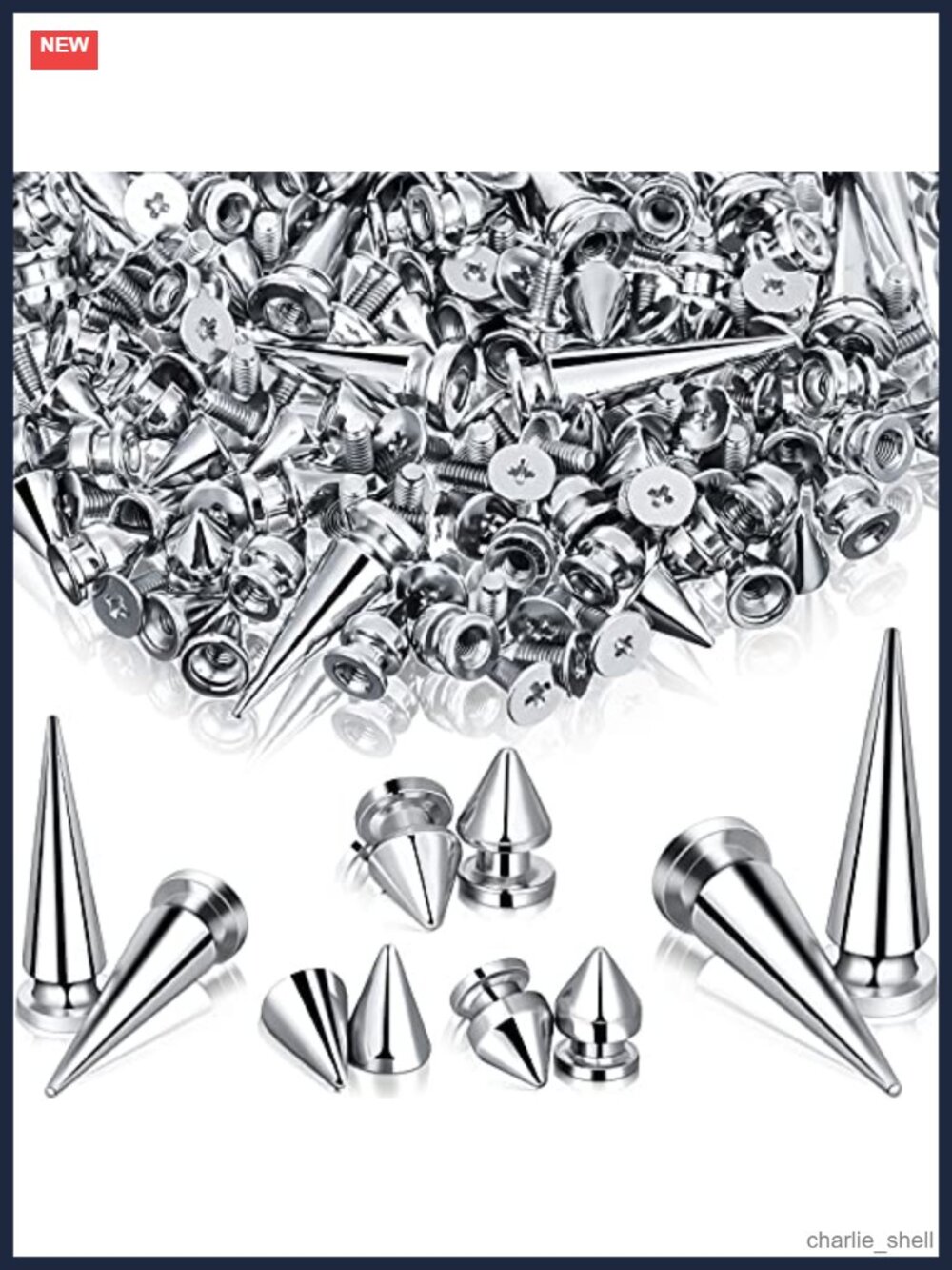 250 Pc Cone Spikes Screwback Studs Alloy DIY Punk Clothing
